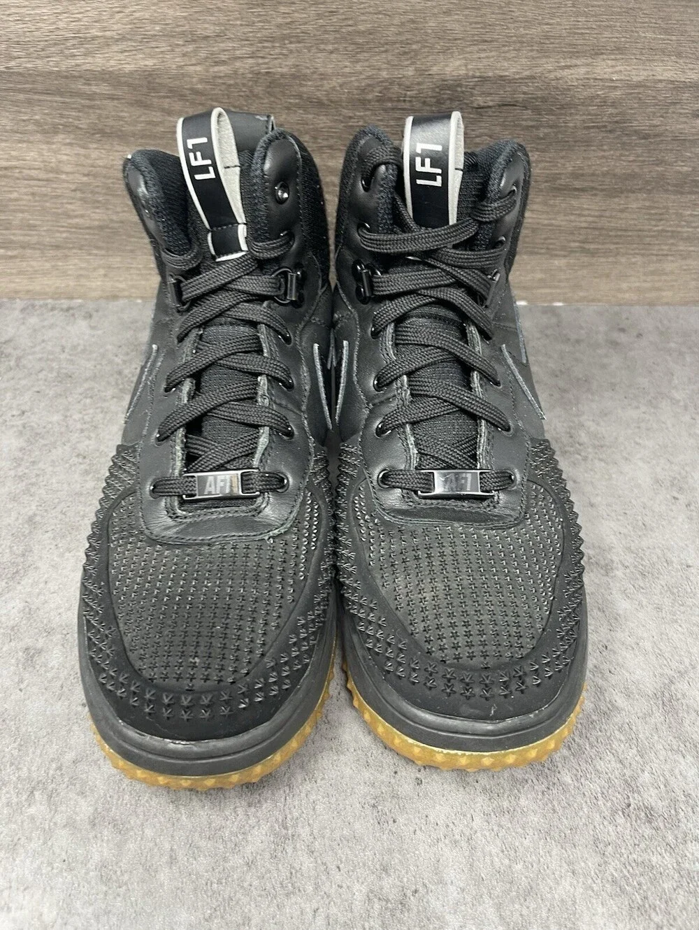 Nike Lunar Force 1 Duckboots Sneakers Kids Size 7Y GS Black Gum 882842-002
